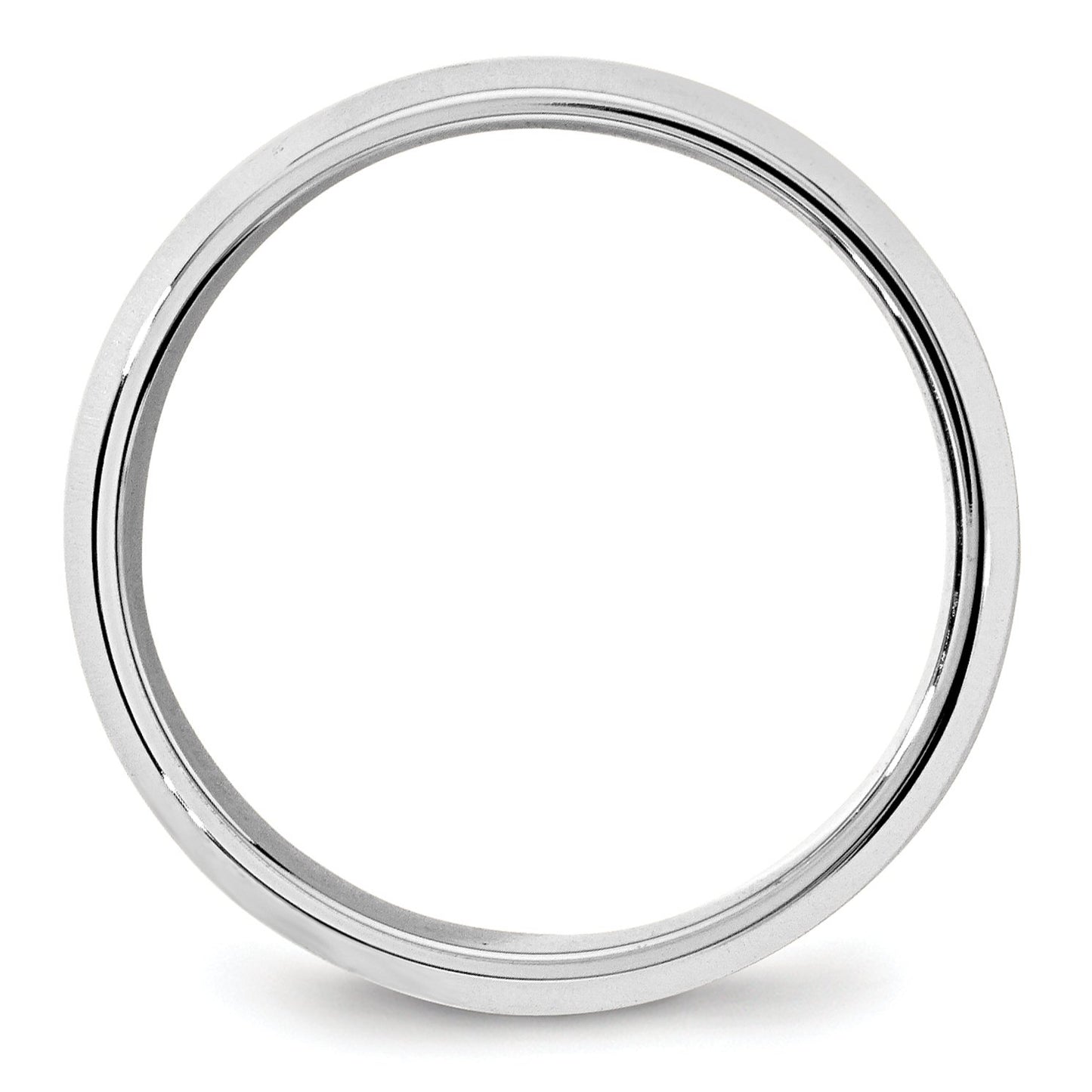 10k White Gold 7mm Beveled Edge Comfort Fit Wedding Band Size 11