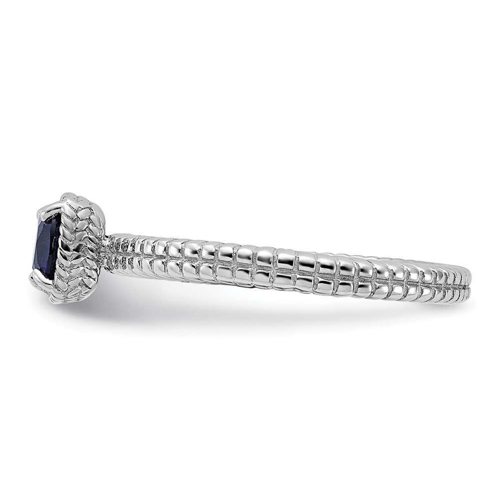 Sterling Silver Stackable Expressions Created Blue Sapphire Ring