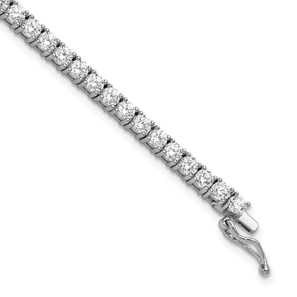 Sterling Shimmer Sterling Silver Rhodium-plated 3mm CZ 62 Stone 8 inch Bracelet 8 inches