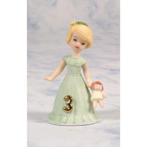 Enesco Growing Up Girls ‚ÄúBlonde Age 3‚Äù Porcelain Figurine, 3.25‚Äù