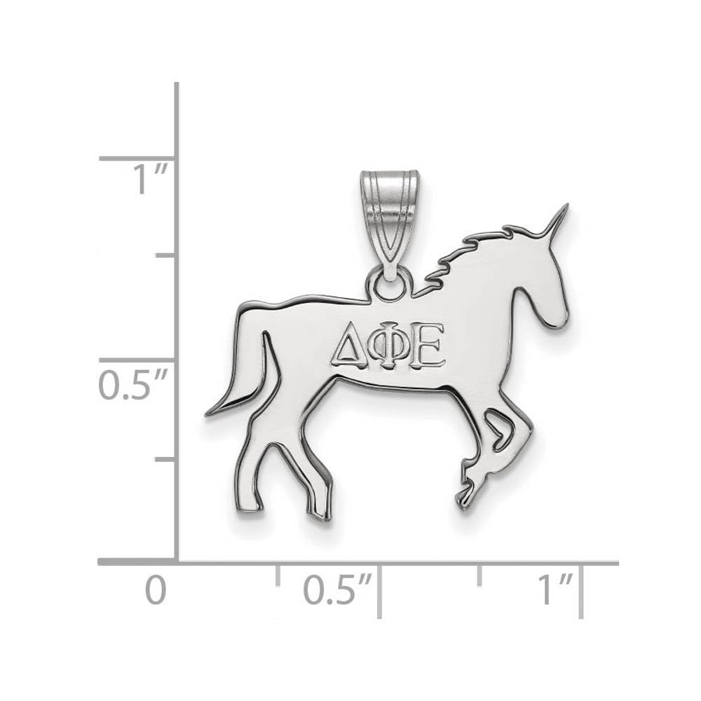 Sterling Silver Official Licensed Greek Sororities Delta Phi Epsilon (???) Medium Pendant