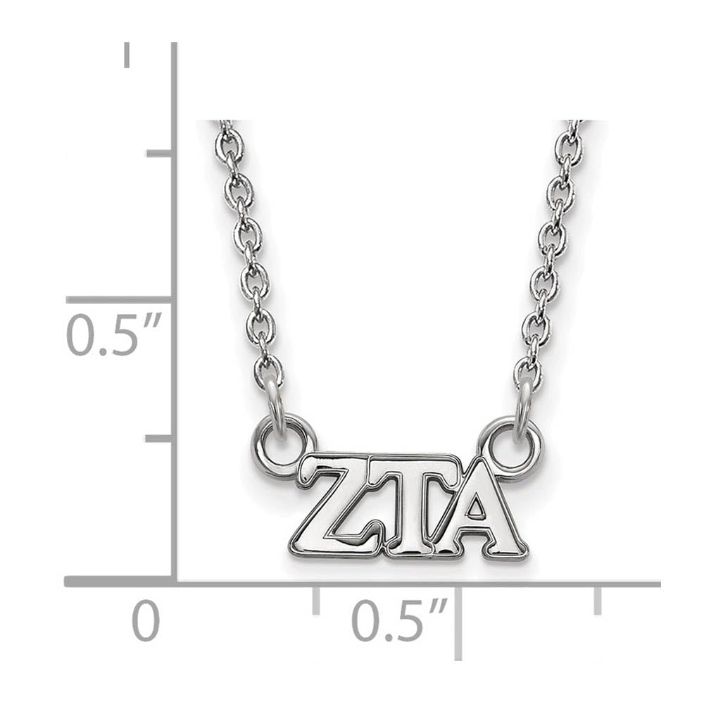 Sterling Silver 18in Official Licensed Greek Sororities Zeta Tau Alpha (ZTA) XS Pendant w/ Necklace