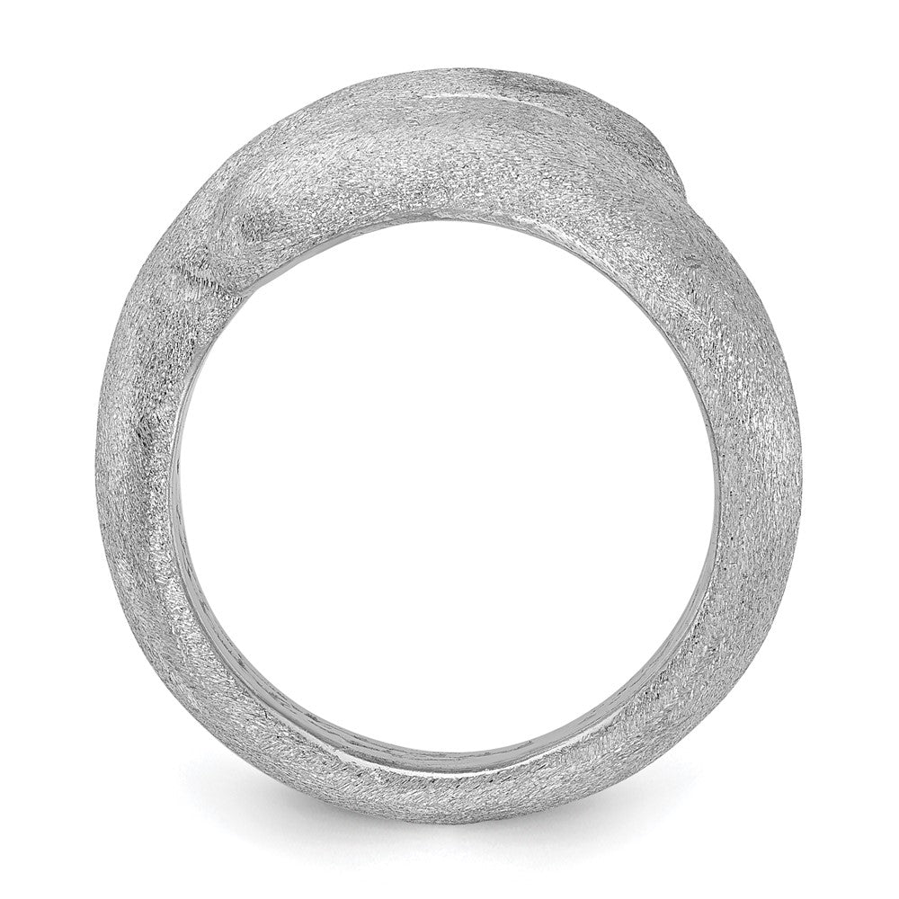 Sterling Silver Rhodium-plated Satin Size 10 Ring