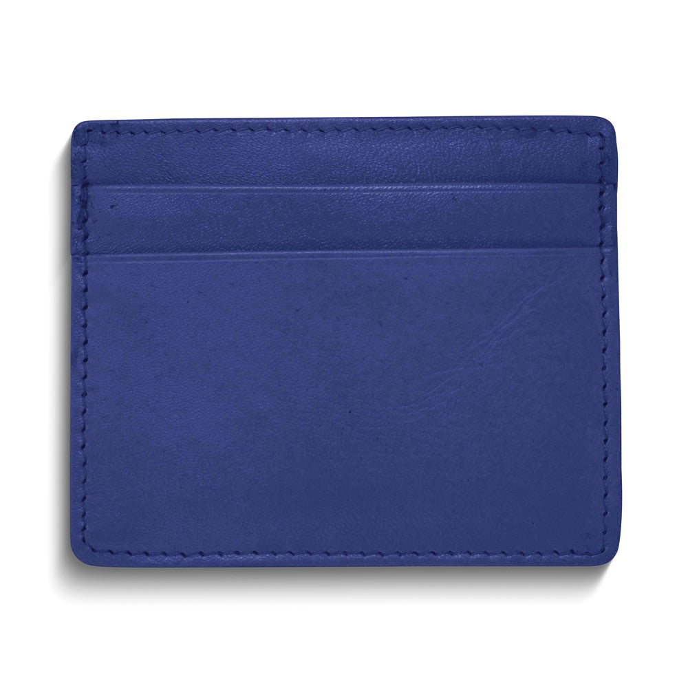Navy Genuine Cowhide Leather RFID Blocking 6-Card Slim Wallet QGM22529