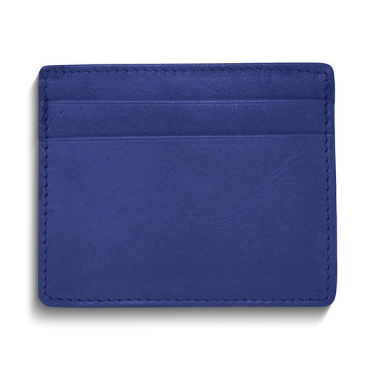 Navy Genuine Cowhide Leather RFID Blocking 6-Card Slim Wallet QGM22529