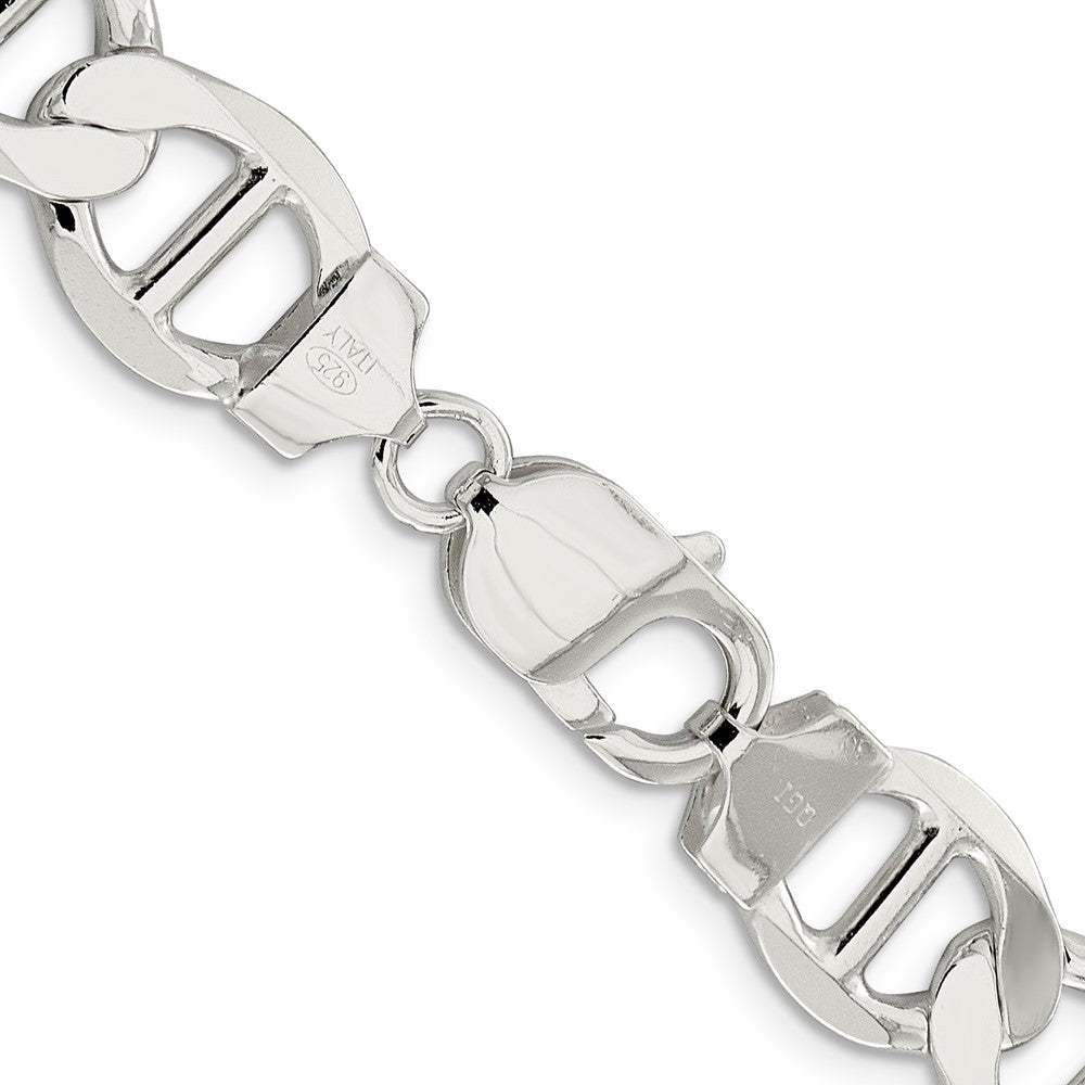 Sterling Silver 12.3mm Flat Anchor Chain 22 Inches