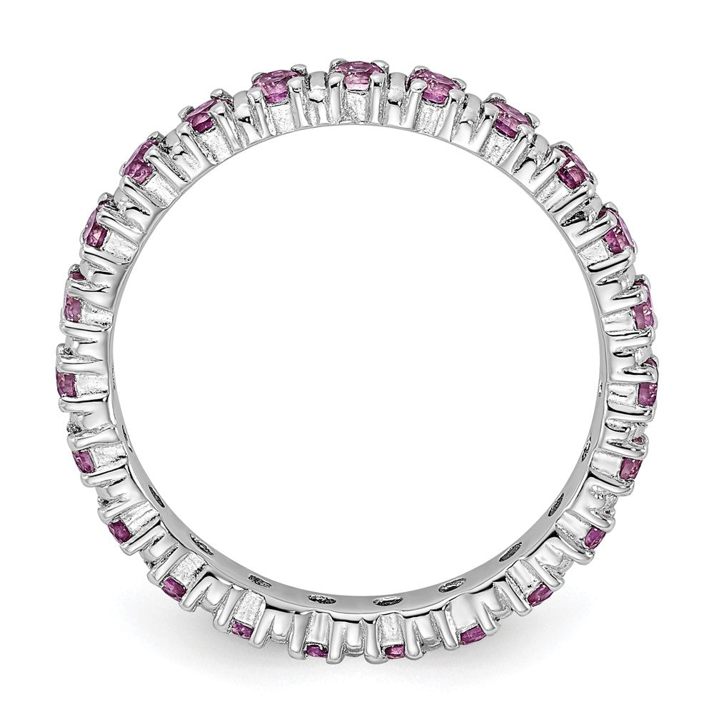 Sterling Silver Stackable Expressions Created Pink Sapphire Ring