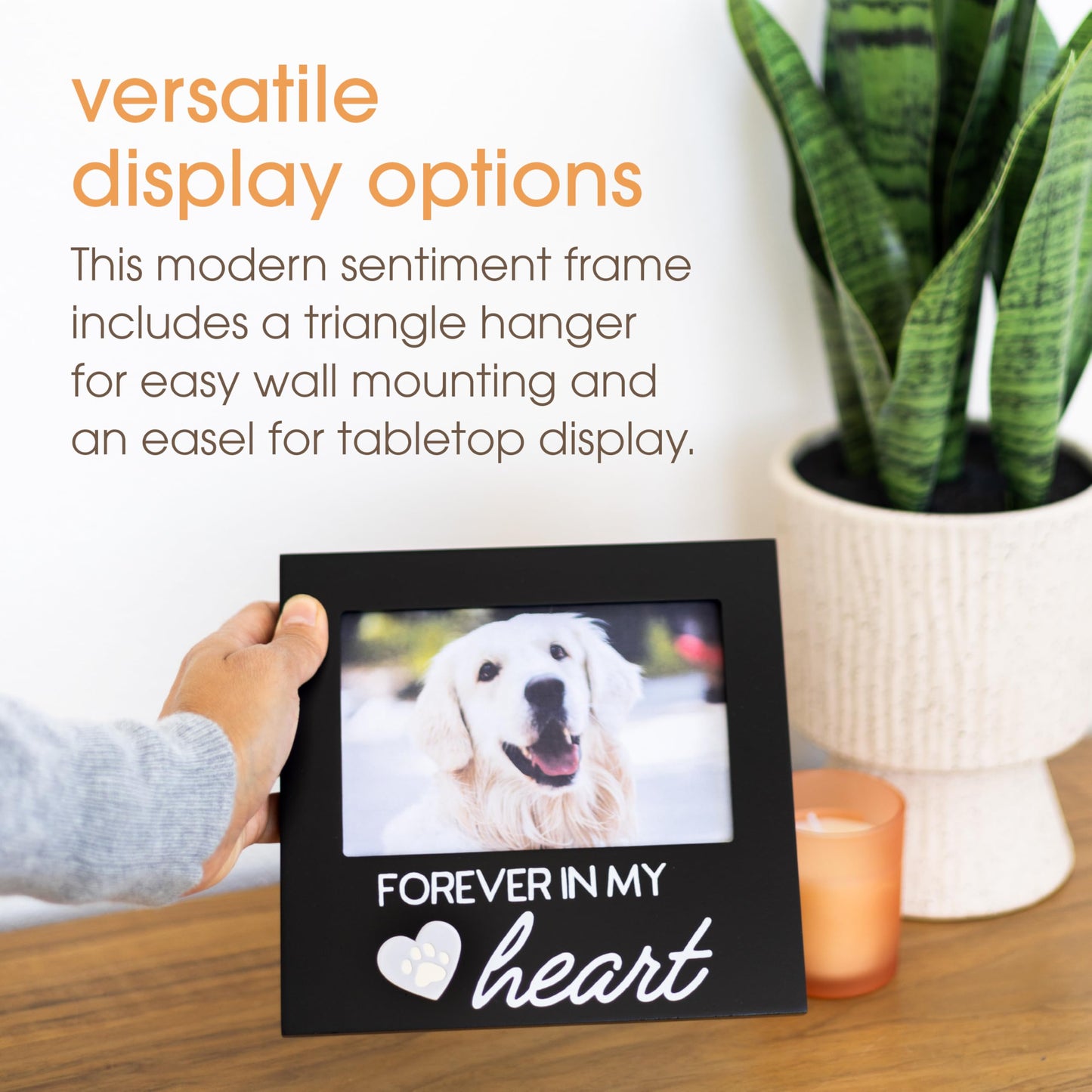 Black Wooden FOREVER IN MY HEART Pet Memorial Remembrance 4x6 Photo Frame Q-GM20984