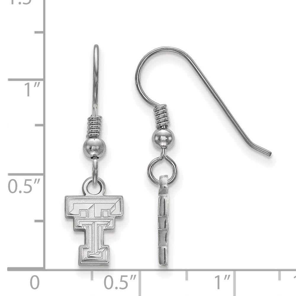 Sterling Silver Texas Tech University XS (Tiny) Dangle Wire Earrings