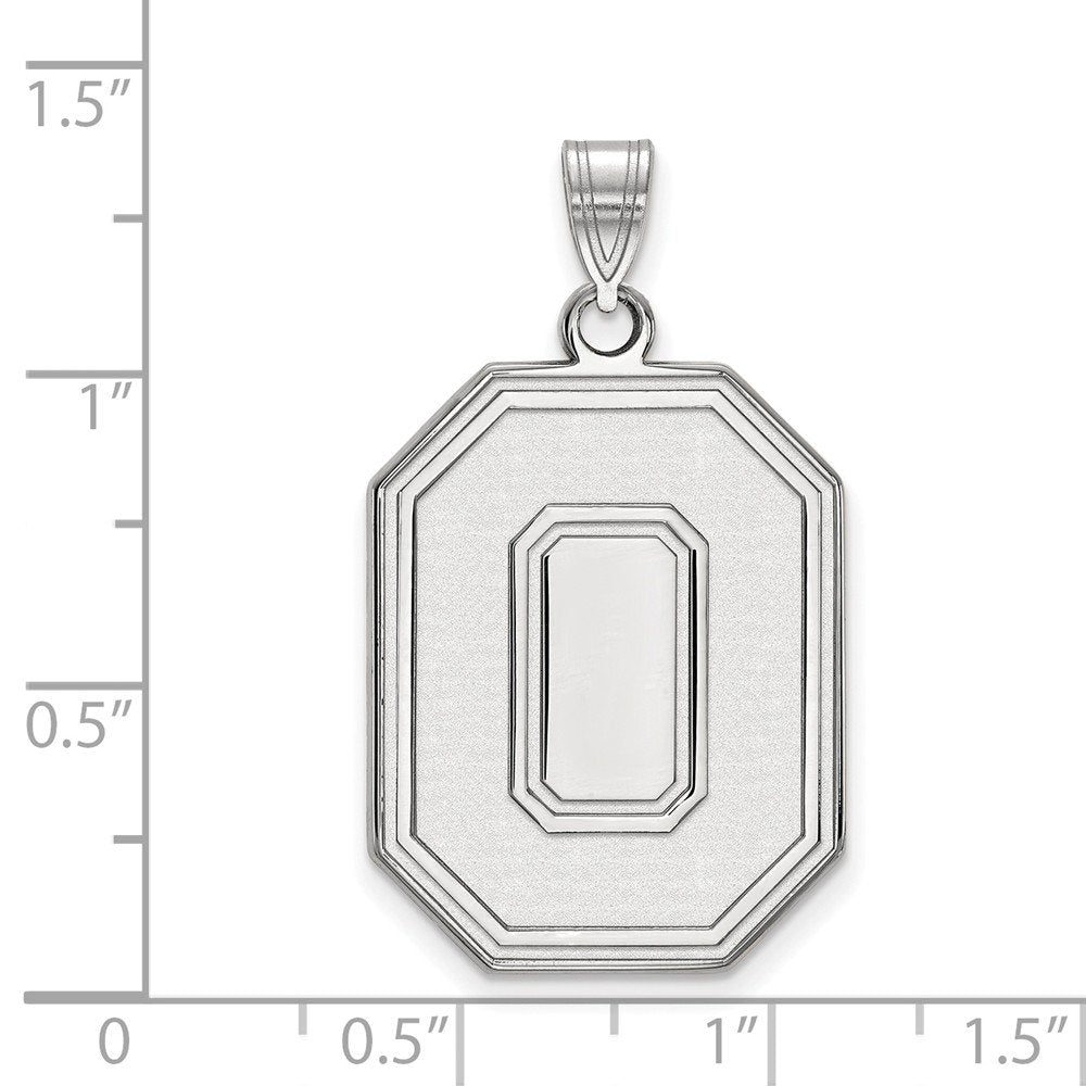 Sterling Silver Rhodium-plated LogoArt The Ohio State University Letter O Extra Large Pendant QSS048OSU
