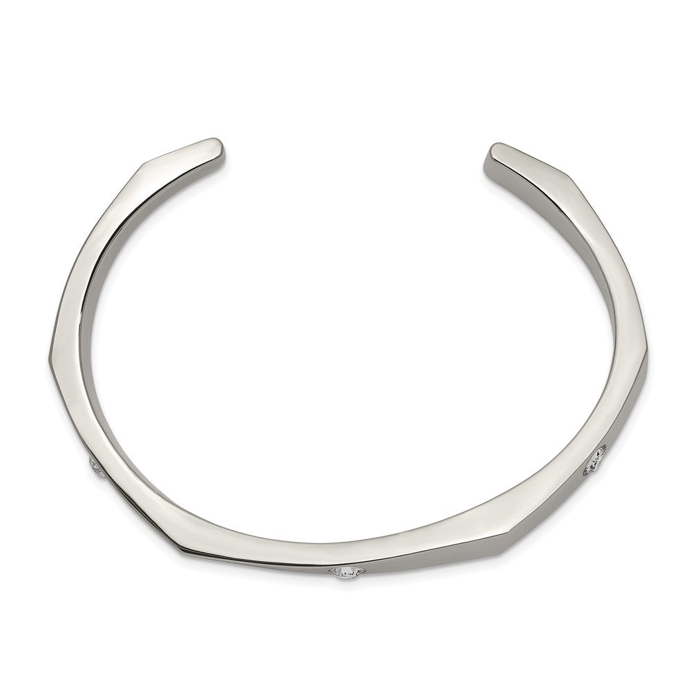 Stainless Steel Polished with Crystals from Swarovski 6mm Cuff Bangle