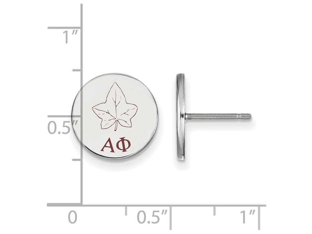 Sterling Silver Official Licensed Greek Sororities Alpha Phi (??) Enameled Post Earrings