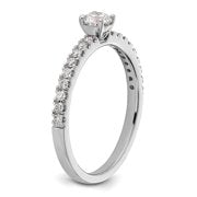 14k White Gold 1/2 carat Lab Grown Diamond VS/SI+ G+ Complete Round Size 7 Engagement Ring