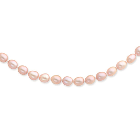 14k 6-7mm Pink Rice Freshwater Cultured Pearl Necklace