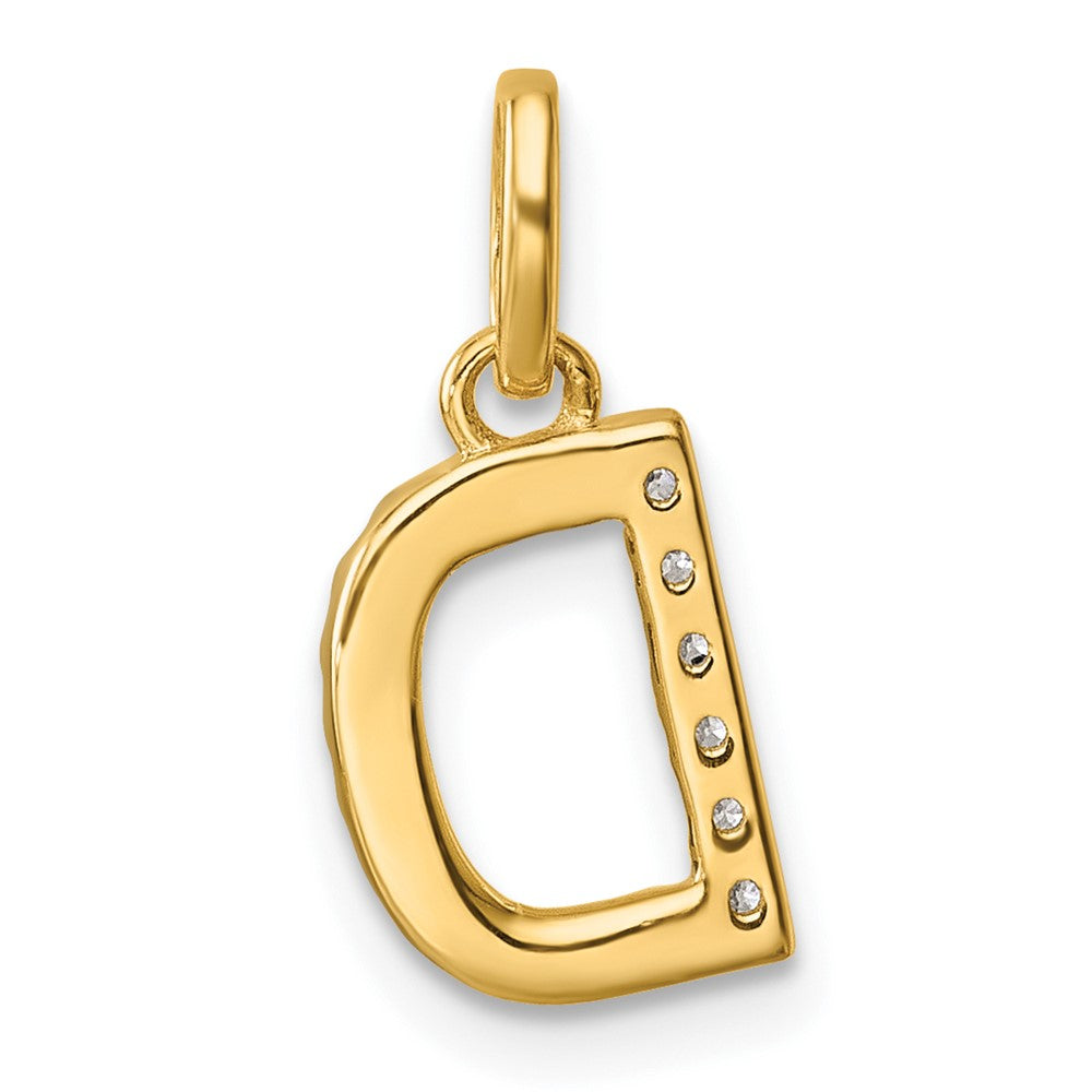 14k Twisted with .05 ct. Diamond Initial D Charm
