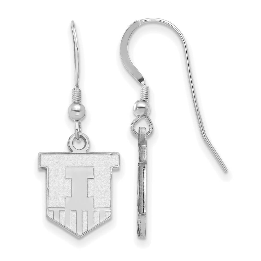 Beautiful Sterling S. Rh-p LogoArt University of Illinois Small Dangle Earrings