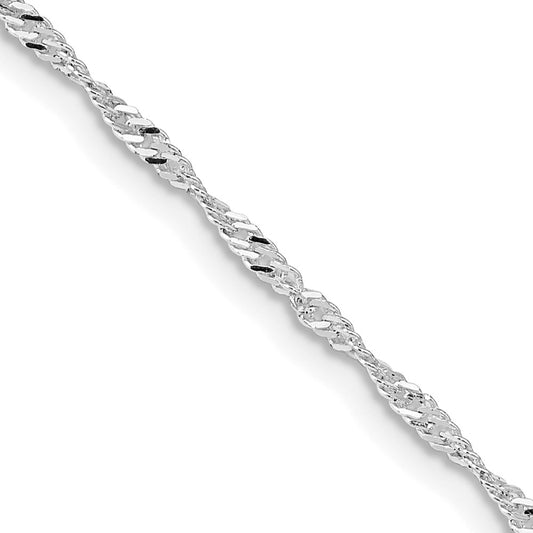 Sterling Silver Rhodium-plated 1.75mm Singapore Chain 22 Inches