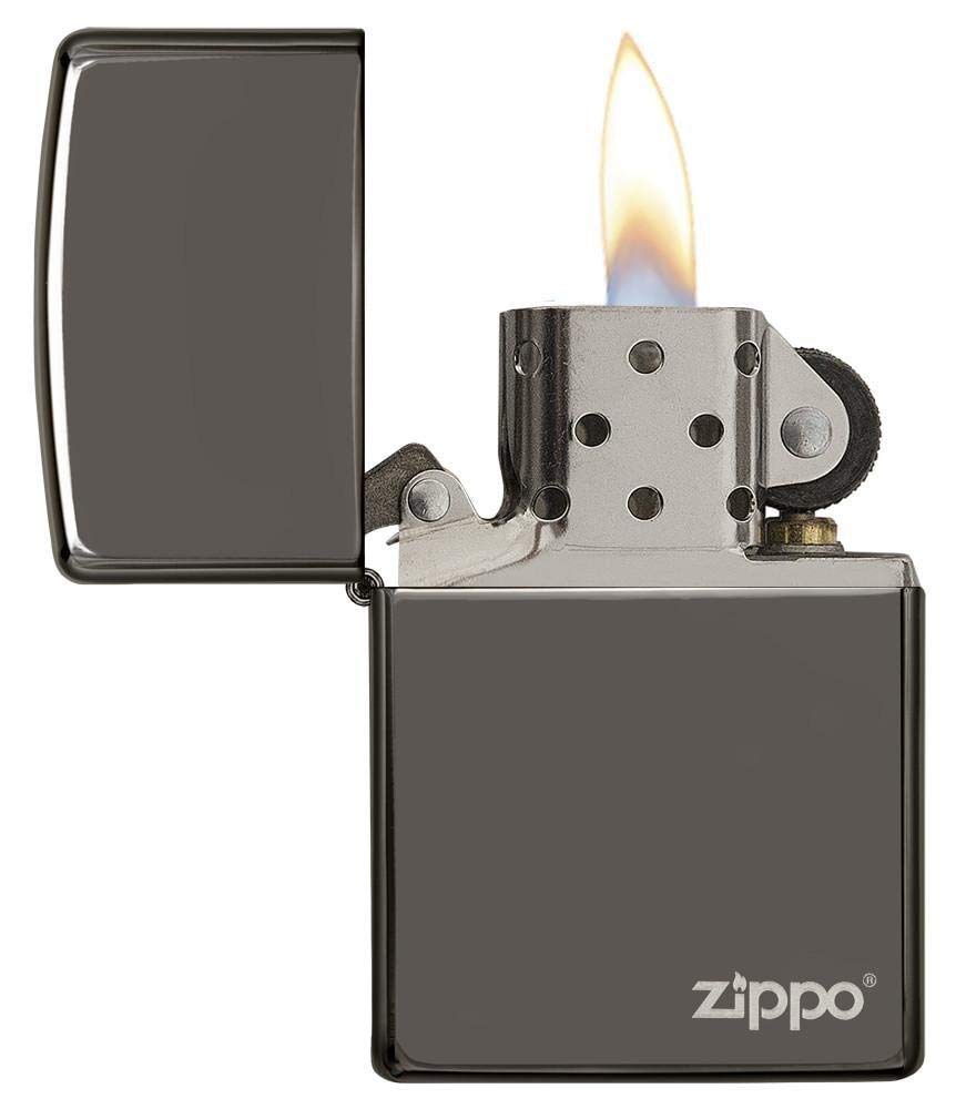 Zippo Logo Black Ice Pocket Lighter