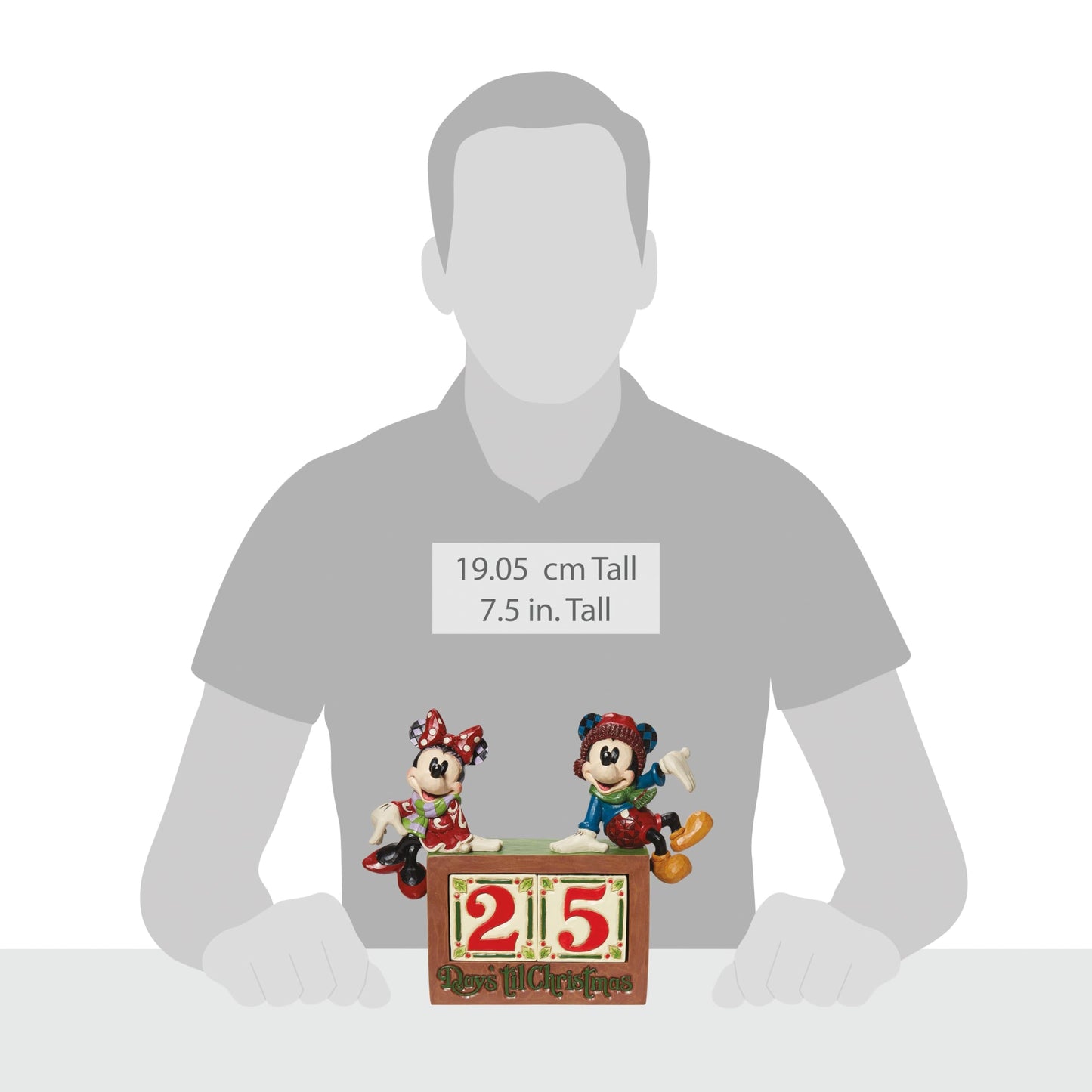 Jim Shore The Christmas Countdown - One Figurine With Two Date Blocks 7.5 Inch, Resin - Calendar Blocks Minnie Mickey 6013057
