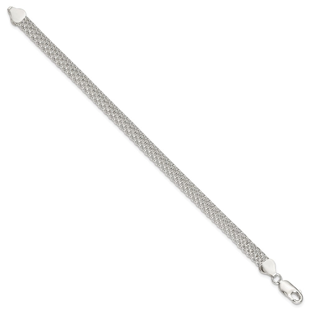 Sterling Silver 6mm Mesh Bracelet 7 inches