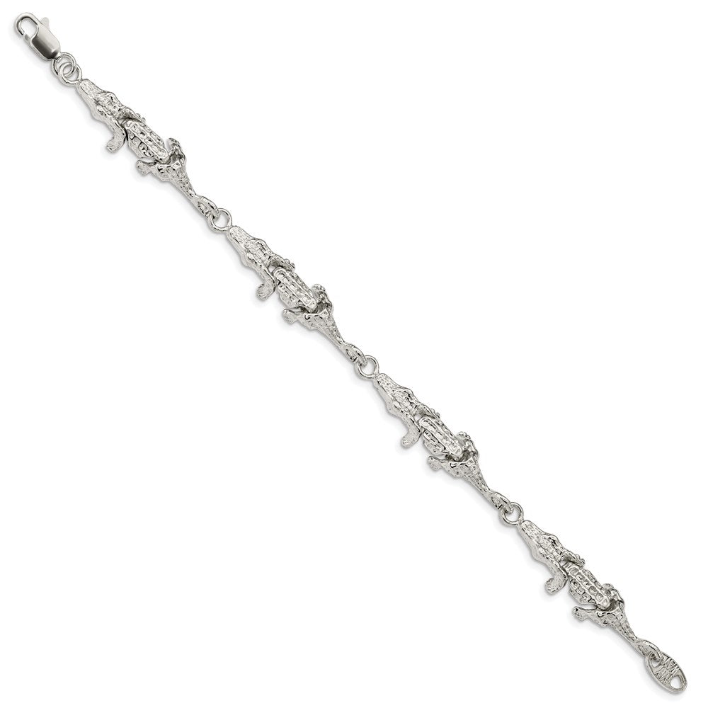 Sterling Silver Alligator Bracelet 7 inches