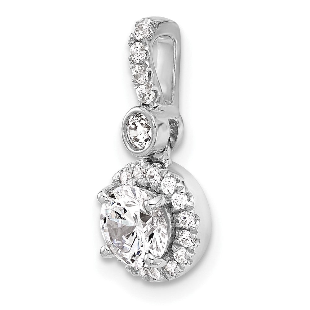 14kw Lab Grown Diamond 0.75ctw Round VS+ F+ Pendant