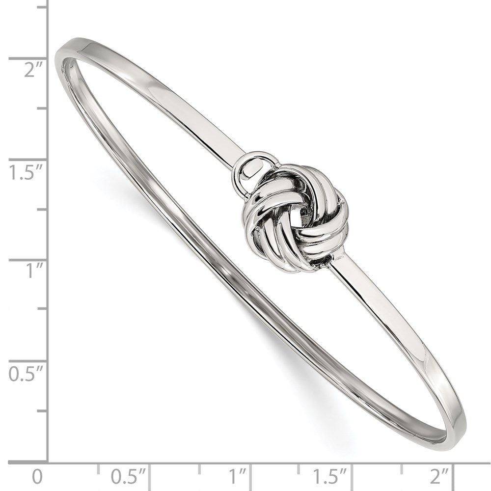 Stainless Steel Polished Love Knot Bangle 7 inches