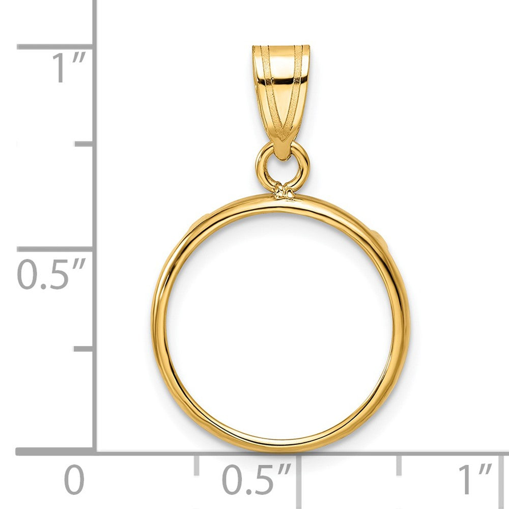 Wideband Distinguished Coin Jewelry 14k Polished 16.0mm Prong Coin Bezel Pendant
