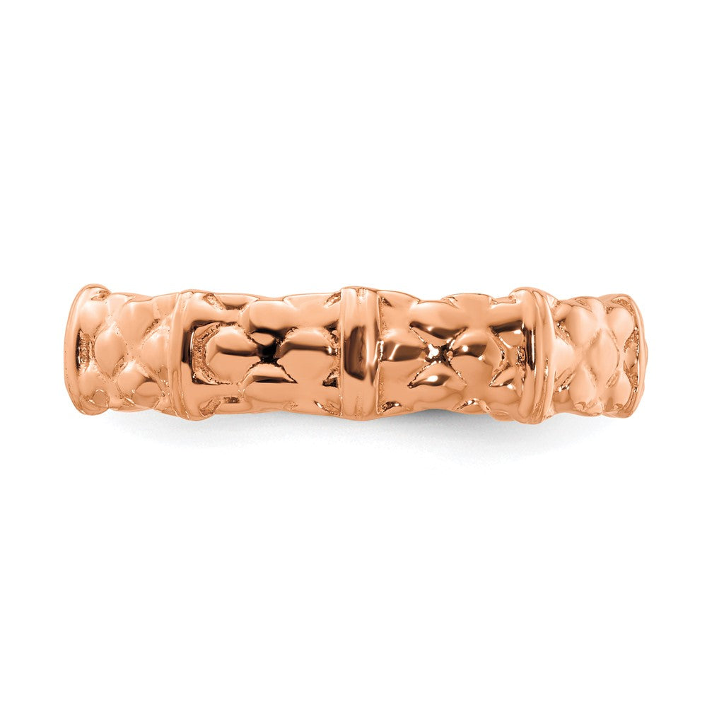 Sterling Silver Stackable Expressions Pink-plated Ring Size -5
