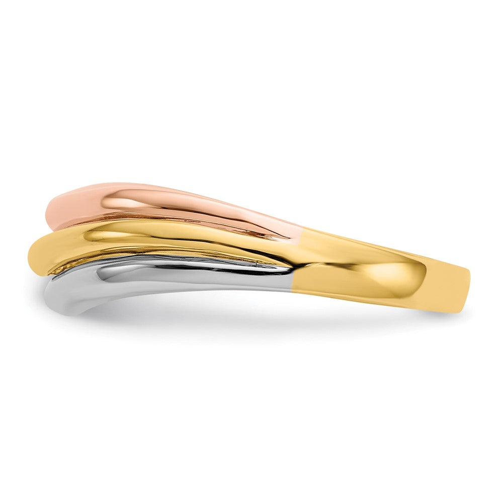 14K Tri-Color Open Fancy Ring Size 7