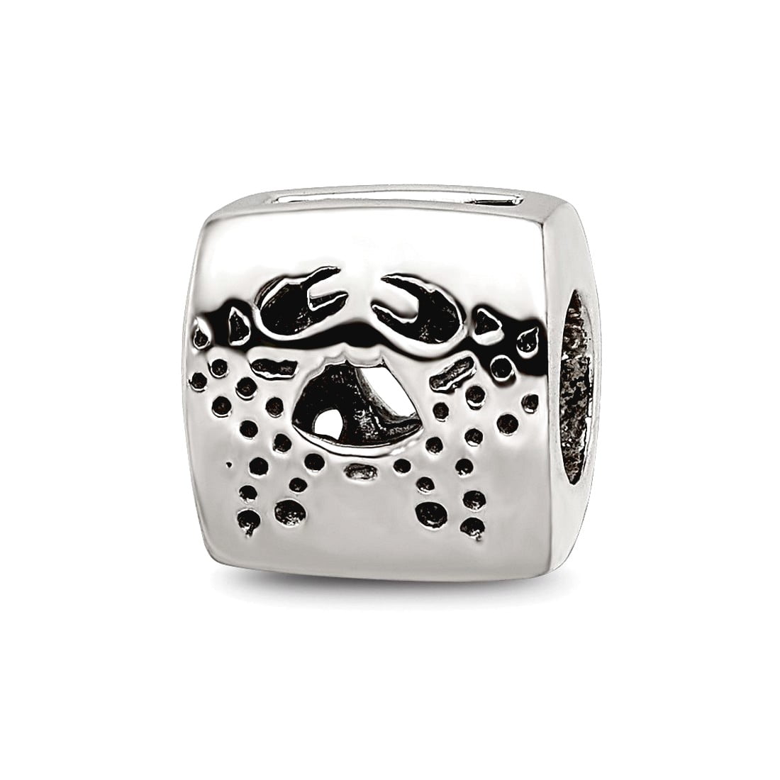 Sterling Silver Reflections Cancer Zodiac Antiqued Bead
