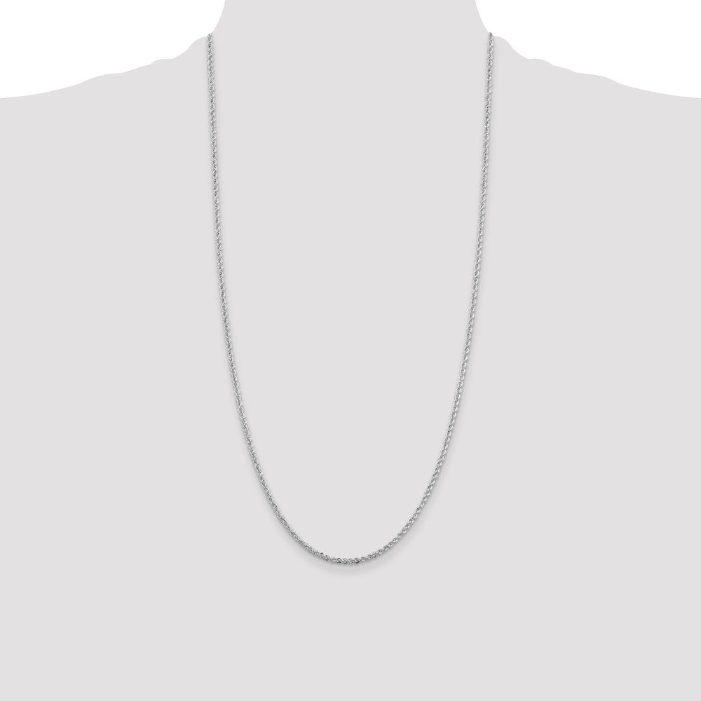 Sterling Silver Rhodium-plated 2.3mm Solid Rope Chain 28 Inches