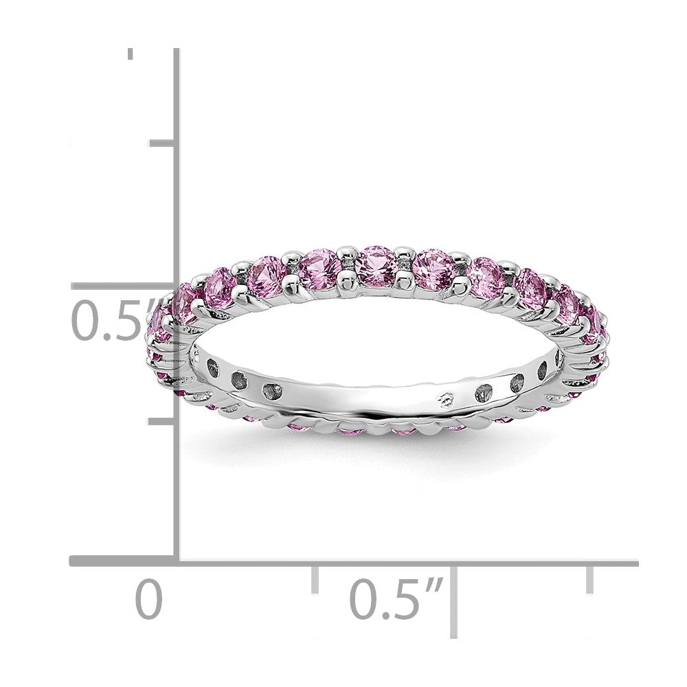 Sterling Silver Stackable Expressions Created Pink Sapphire Ring