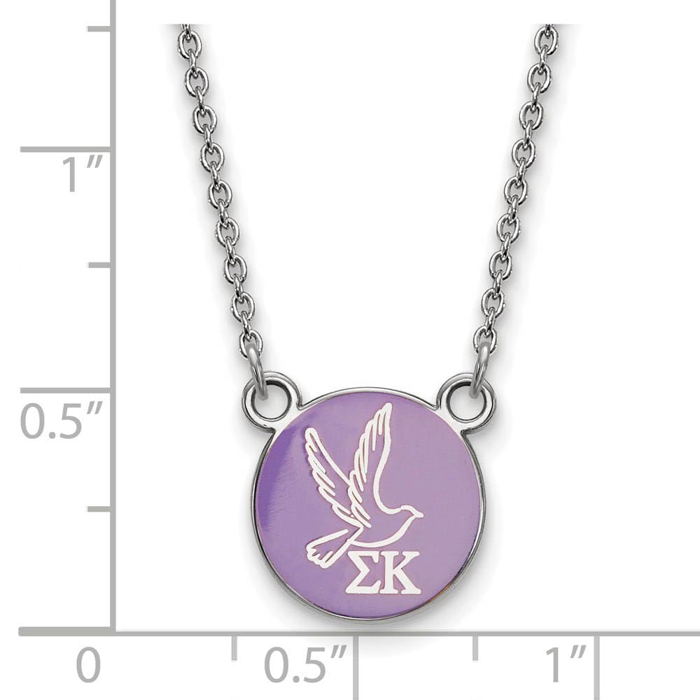 Sterling Silver 18in Official Licensed Greek Sororities Sigma Kappa (??) XS Enamel Pendant w/Necklace