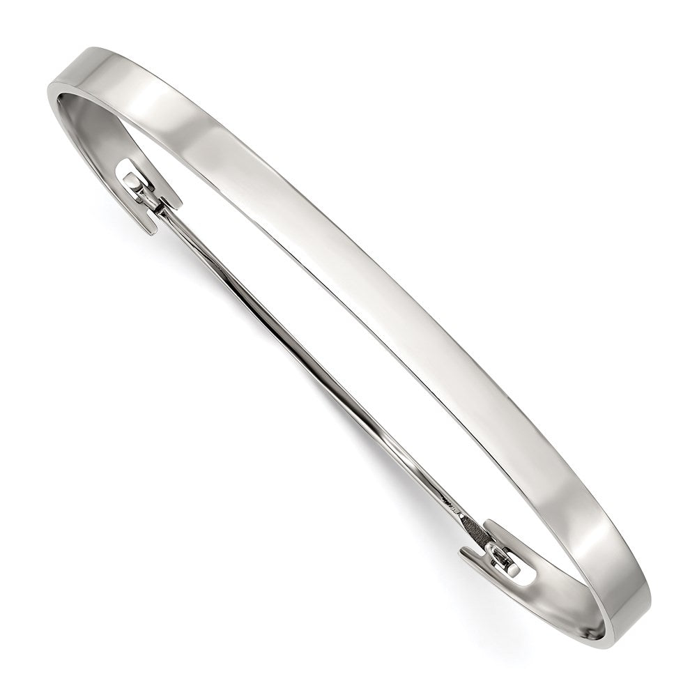 Stainless Steel Polished Flexible 4.75mm Bangle 7.25 inches