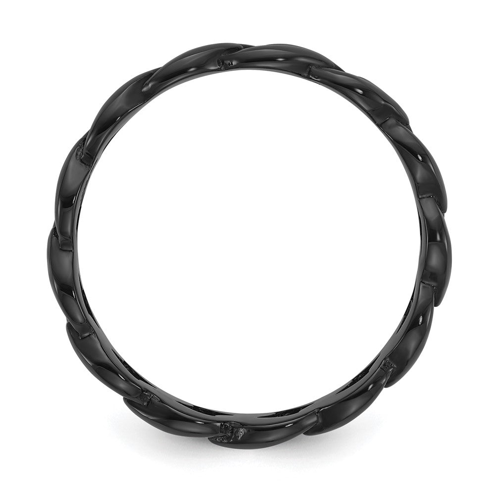 Chisel Stainless Steel Polished Black IP-plated 8mm Curb Link Band Size - 9.5