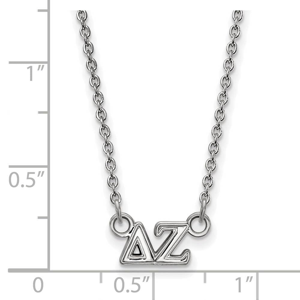 LogoArt SS006DZ-18 Sterling Silver Delta Zeta Pendant with Necklace, Extra Small