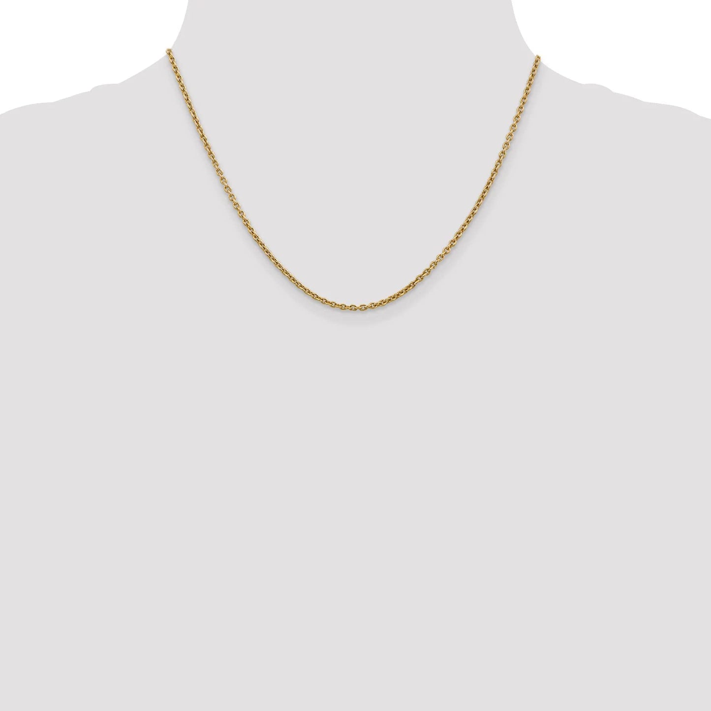 14K 10 inch 2.2mm Forzantine Cable with Lobster Clasp Anklet