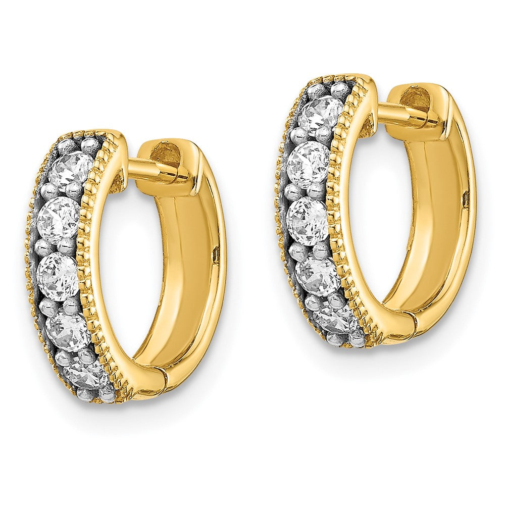 14k 1/3 carat Lab Grown Diamond VS/SI+ G+ Complete Miligrain Hinged Hoop Earrings