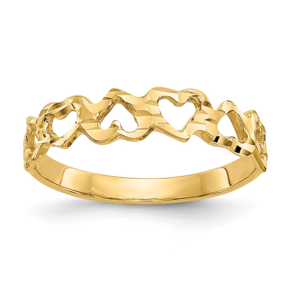 14k Heart Ring Yellow Gold