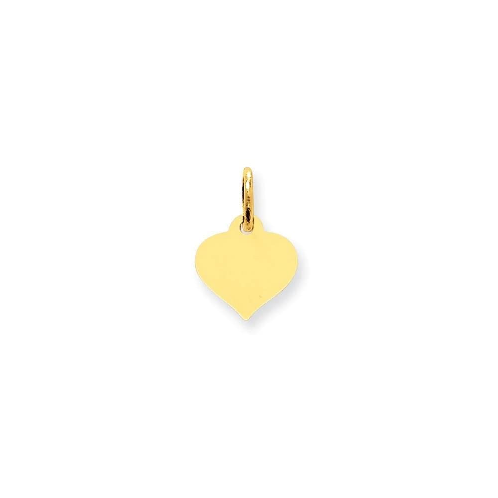 10k .018 Gauge Heart Disc Charm