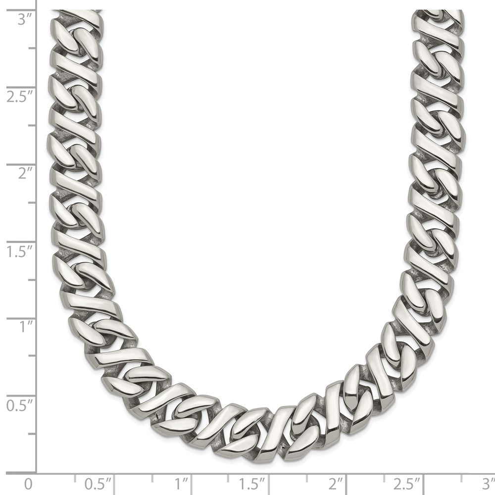 Stainless Steel Polished Link 24in Necklace