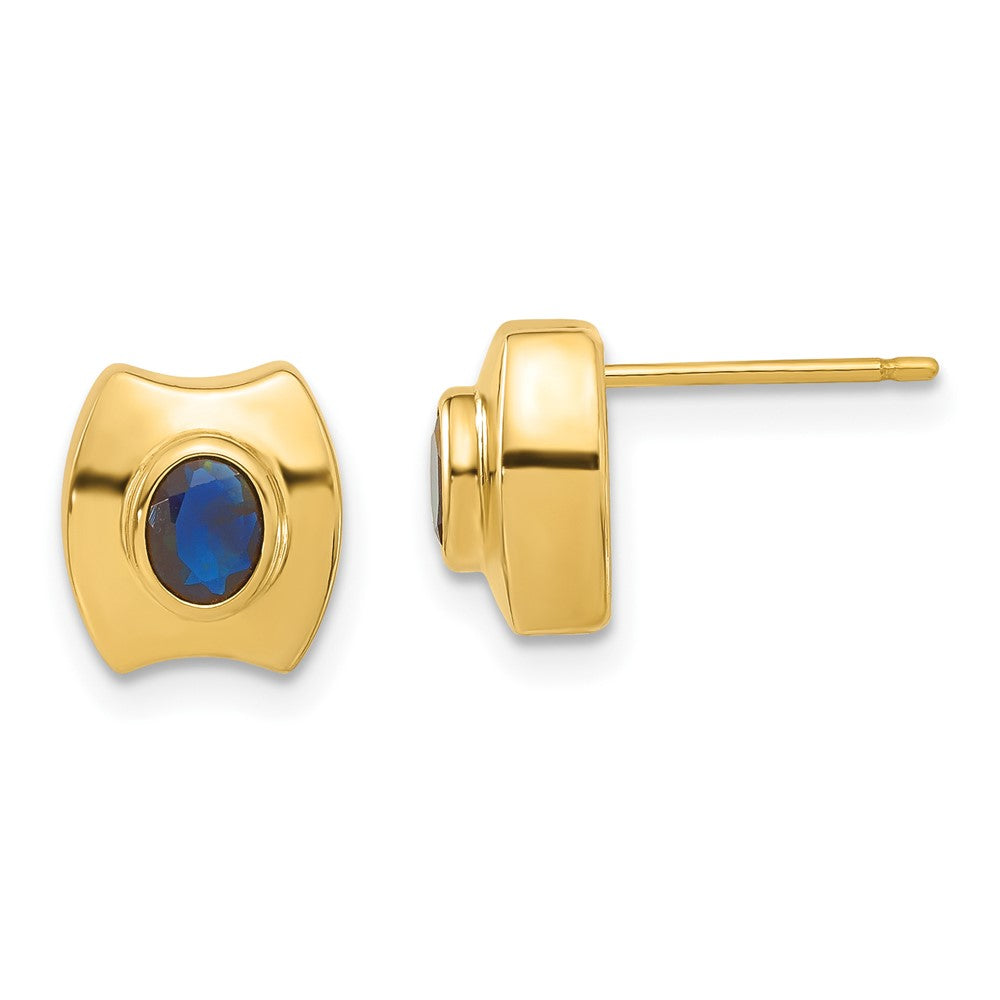 14ky Sapphire Post Earrings