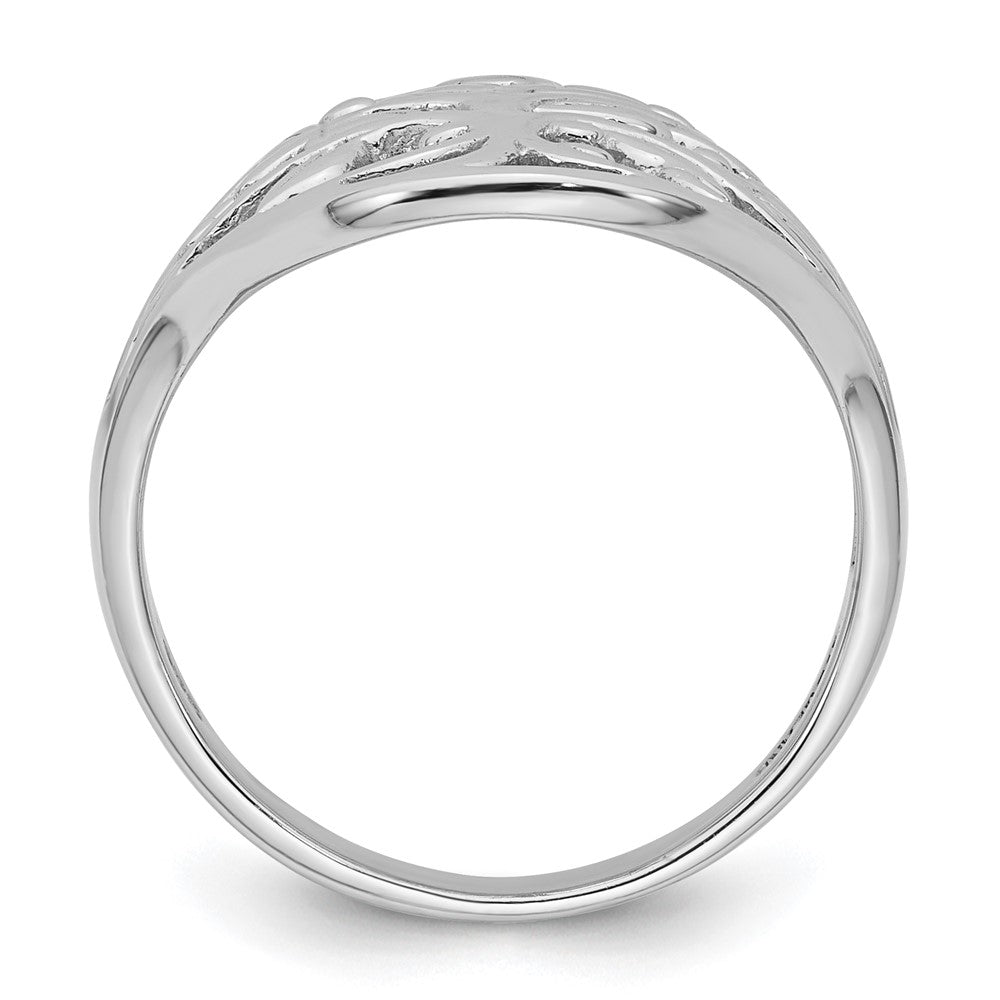 Sterling Silver Rhodium-plated Polished Fancy Tree Size 6 Ring