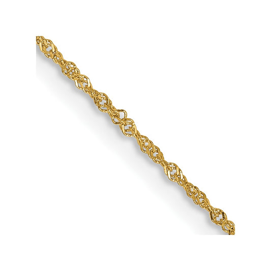 14K 30 inch 1mm Singapore with Spring Ring Clasp Chain
