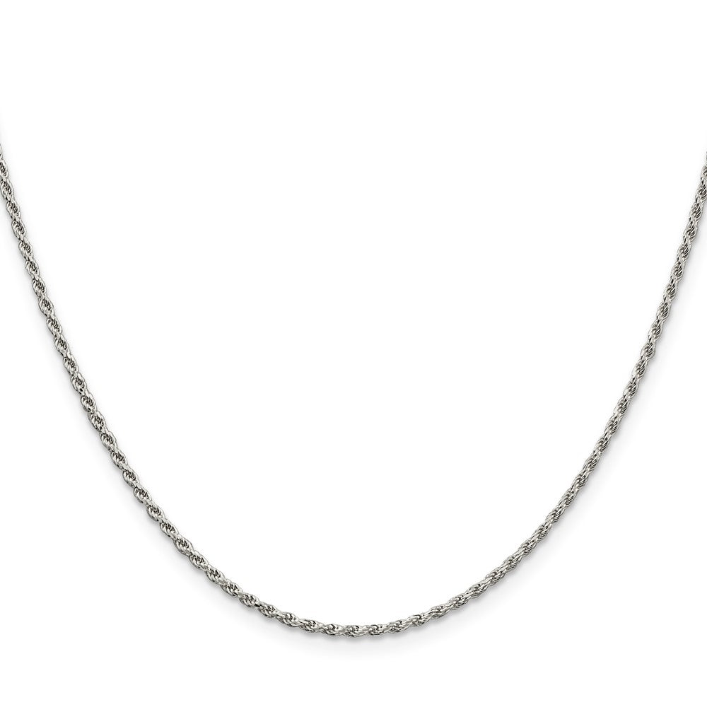 Sterling Silver Rhodium-plated 1.7mm Diamond-cut Rope Chain 20 Inches