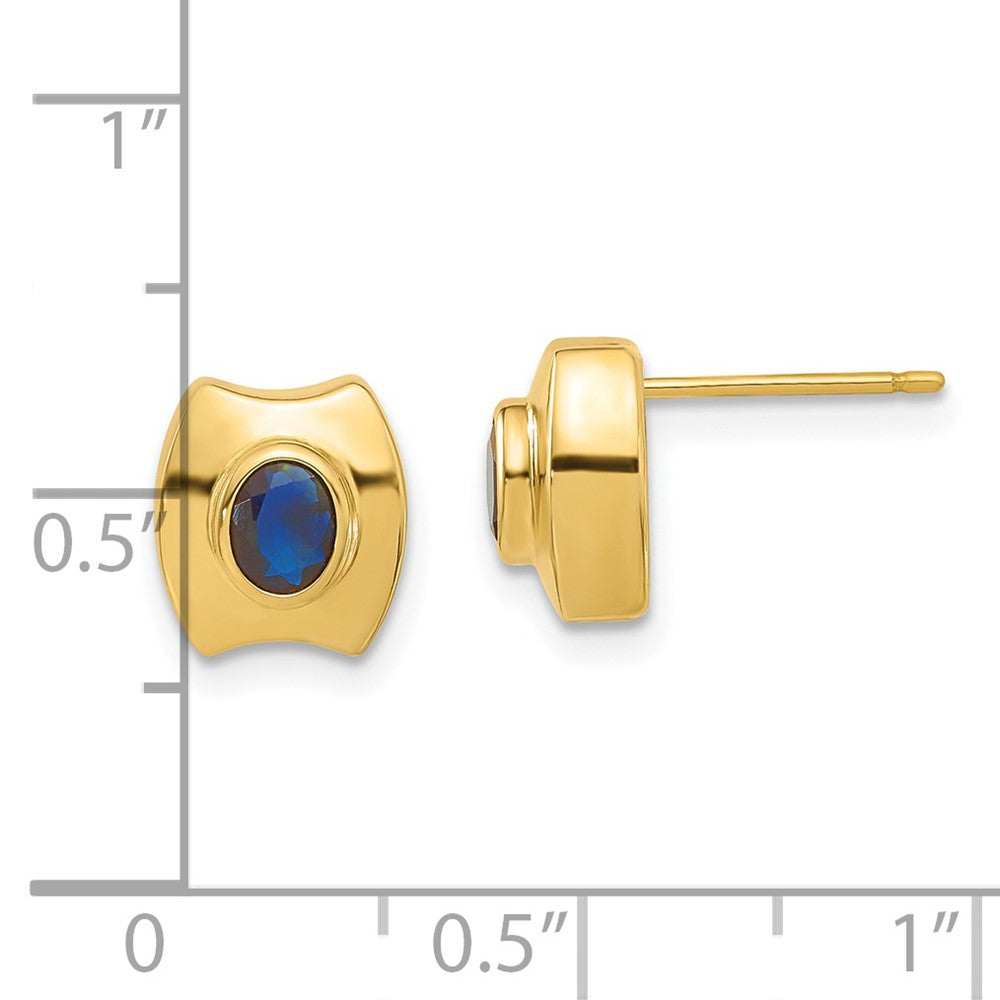 14ky Sapphire Post Earrings