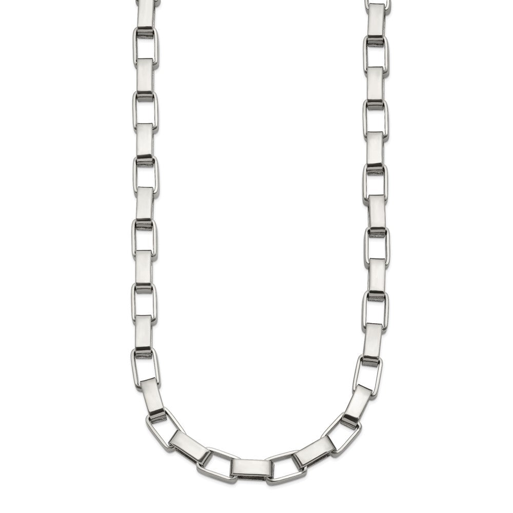 Stainless Steel Polished Square Link 22in Necklace