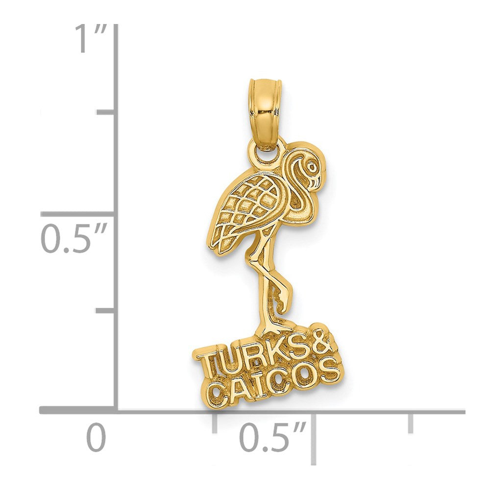 14K TURKS AND CAICOS Flamingo Charm