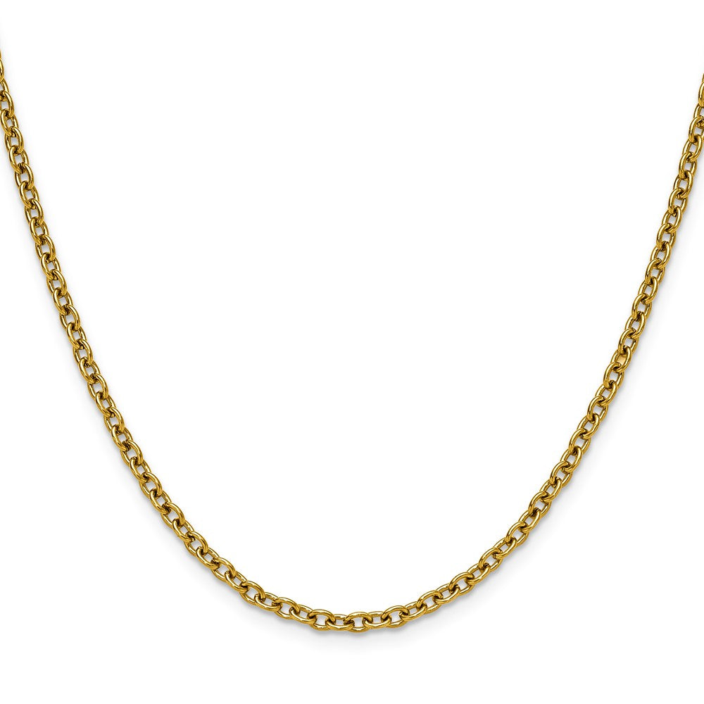 Chisel Stainless Steel Polished Yellow IP-plated 3mm 24 inch Cable Chain